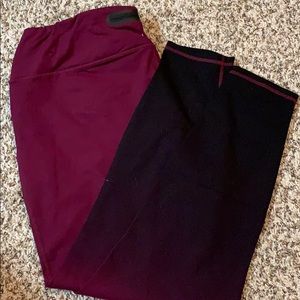 7/8 Maroon/ Black gradient leggings